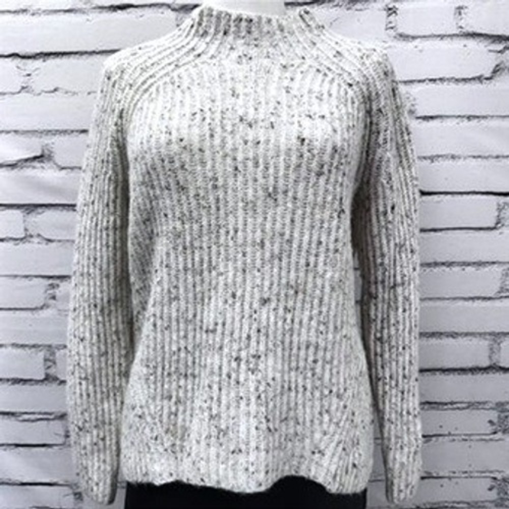 Madewell Donegal Flecked Shaker Stitch Pullover Sweater Grey Womens Size S